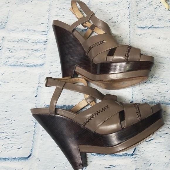 Pura Lopez Open Toe Sling Back Platform Wedge Heel - Picture 4 of 7